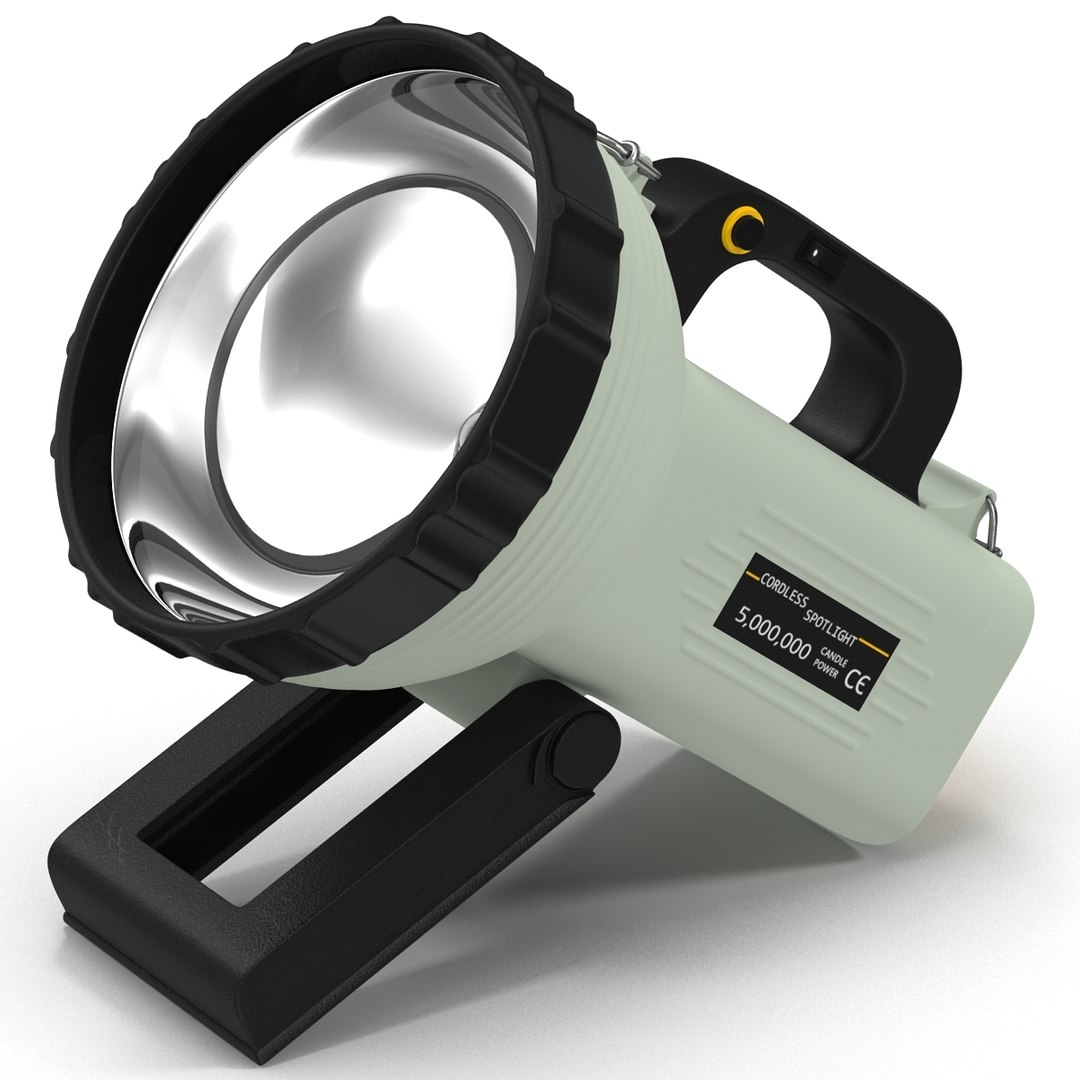 Spotlight Flashlight Green 3D Model 3D model preview