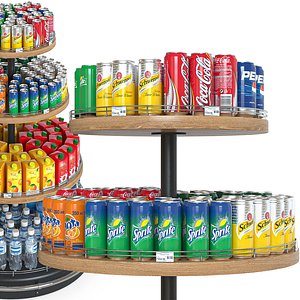 Rack with drinks 3D model
