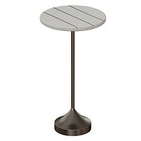 Prost Tall Brass and Marble Drink Table