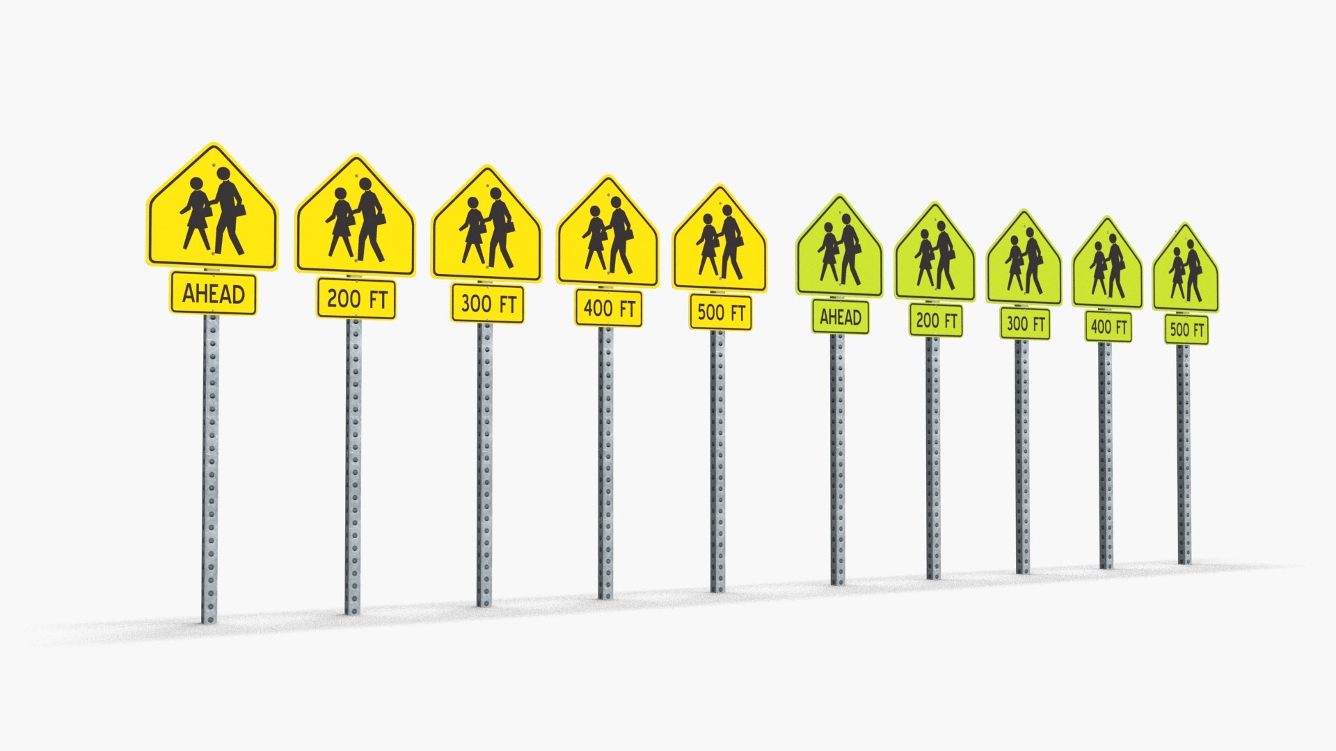 Signs School Zone 3D Model - TurboSquid 2239493
