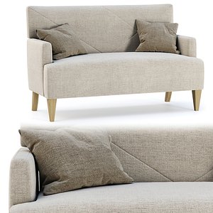 3D model HBF Brentwood Loveseat with button back
