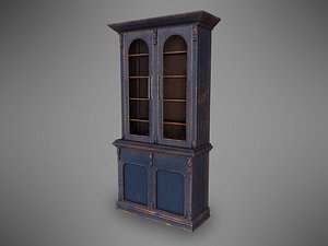 Lowpoly PBR Old Worn Bookshelf