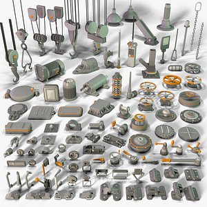 Industrial Kitbash 5 - 100 pieces