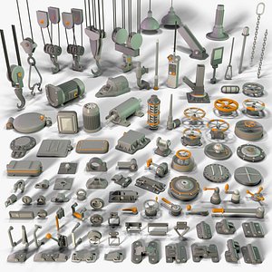 Industrial Kitbash 5 - 100 pieces