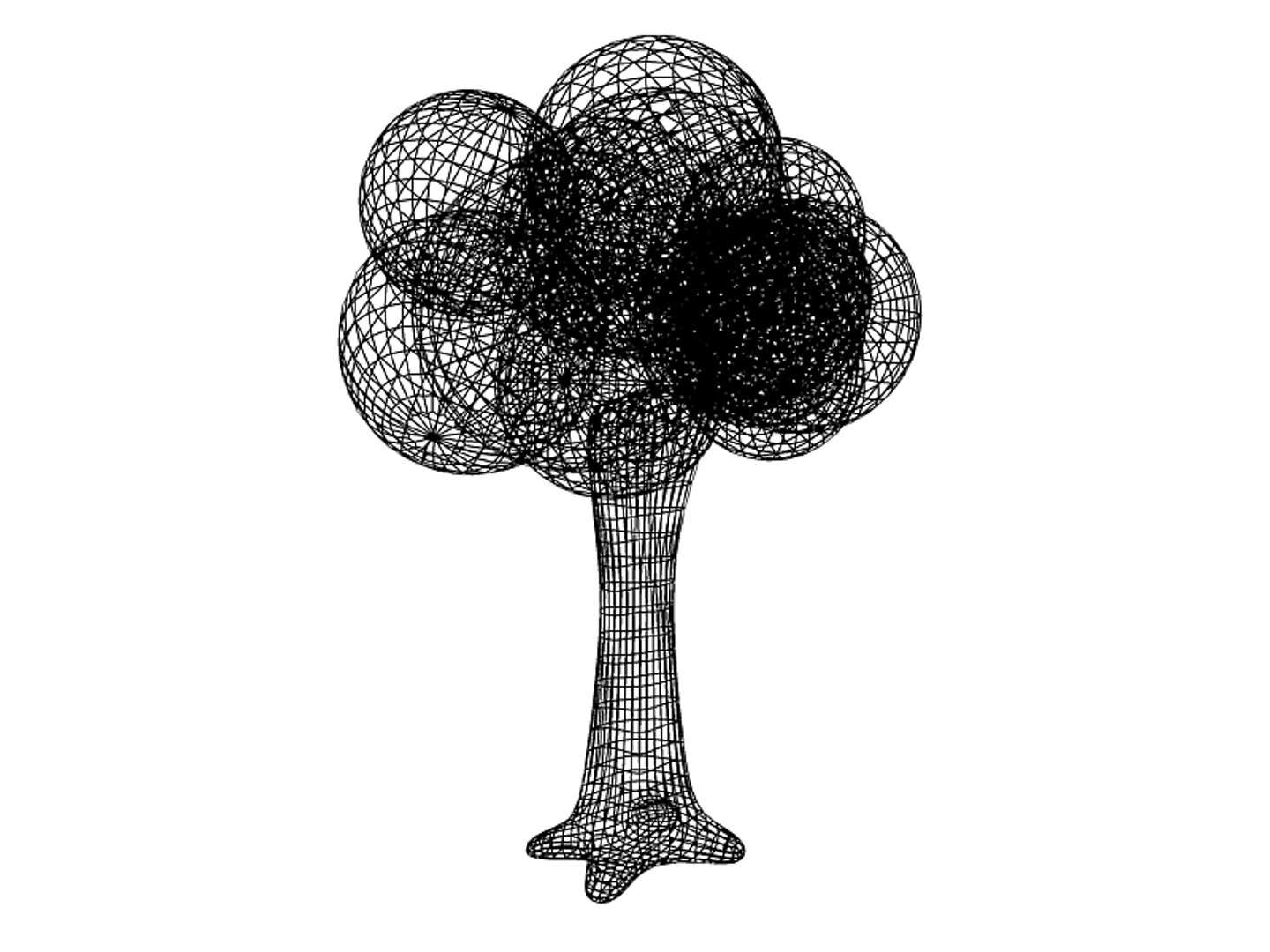 Simple Cartoon Tree 3d Model