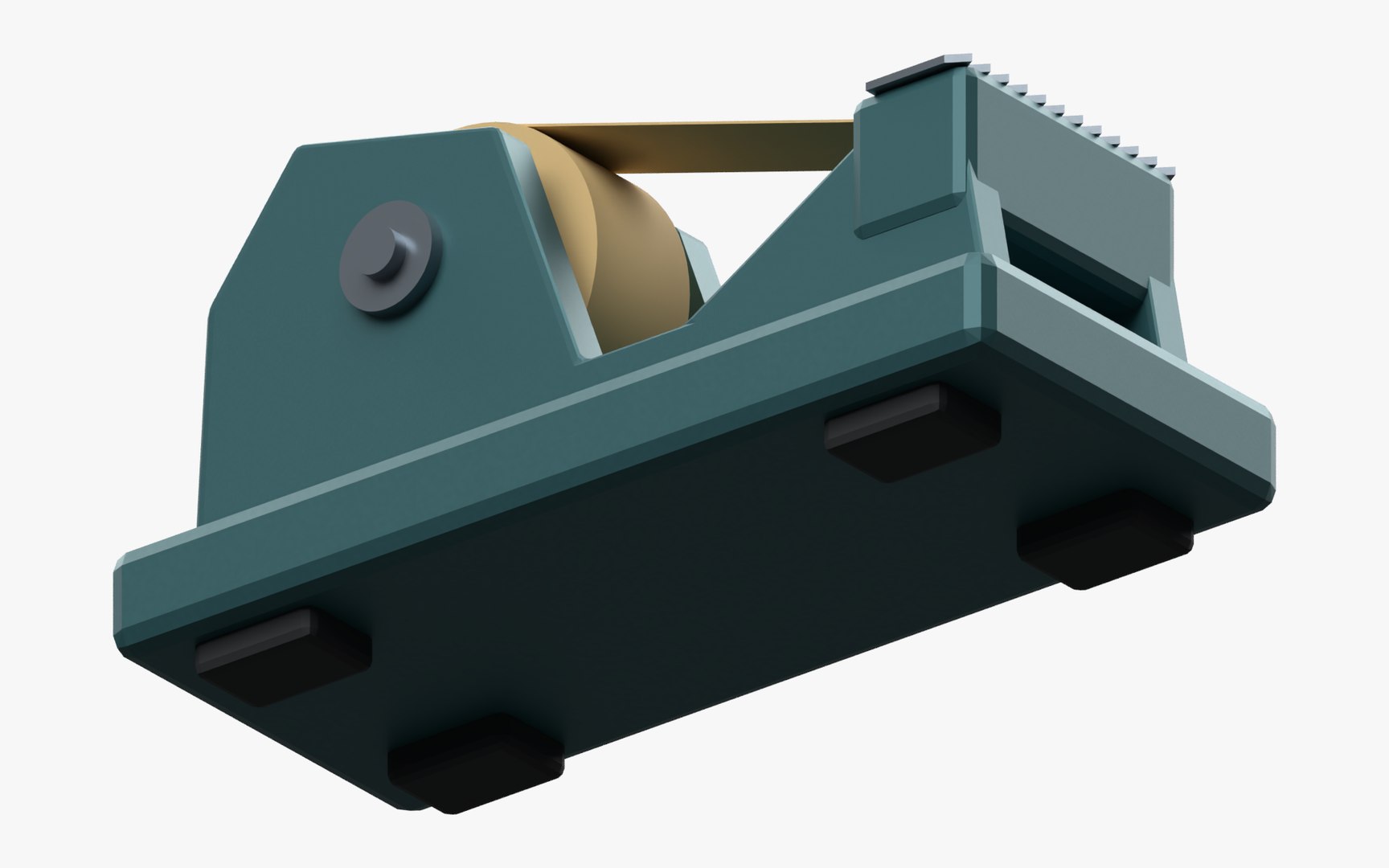 3D Desk Tape Dispenser with Kraft Roll and Serrated Cutter model https://p.turbosquid.com/ts-thumb/kD/6vIWXB/yr/06underfeet/png/1792173380/1920x1080/fit_q87/e9ee199074617671b3d898618c077ac1955bc176/06underfeet.jpg