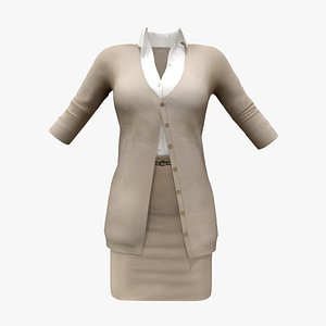 3D Womens Business Cardigan Outfit