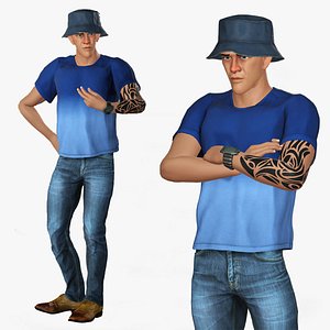 3D Cartoon Rigged Stylized Man-Bonny Character 3D Model model