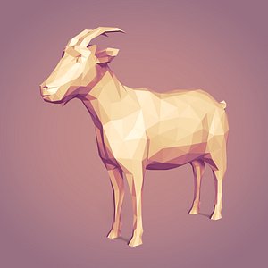 Goat Lowpoly -- 3D Print Ready 3D model