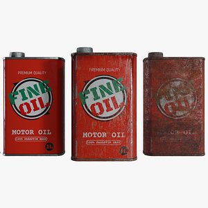 Motor Oil Can - 3 Variants - PBR GameReady Lowpoly 3D model