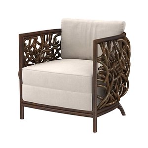 3D model chair auburn lounge