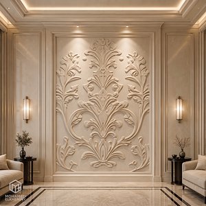 Classic Ornamental Decor Bas Relief Mural STL CNC 87