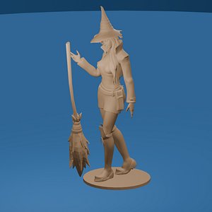 3D model Cartoon Witch Figure Clothed  Nude Variants