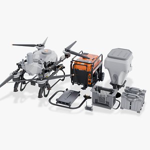 3D DJI Agras T100S - Full Ecosystem Collection