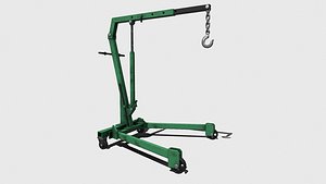 3D model engine crane green metal