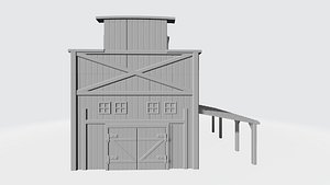 barn wild west 3D model