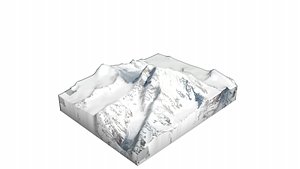 3D Saltoro Kangri Mountain model