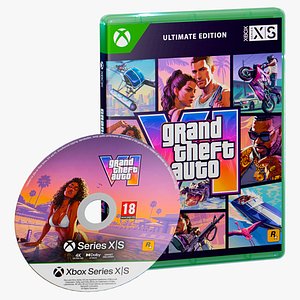 GTA VI Xbox Series X Ultimate Edition Case and Disc CD 3D Model Game Ready 4K PBR
