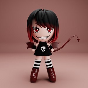 Cartoon Devil Girl Character 3D