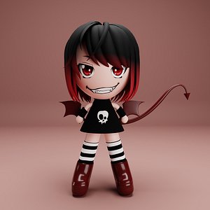 Cartoon Devil Girl Character 3D