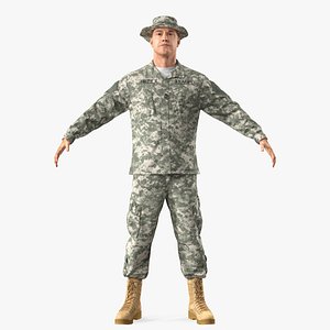 army soldier camo t-pose 3D model