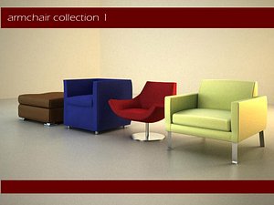 3d modern armchairs