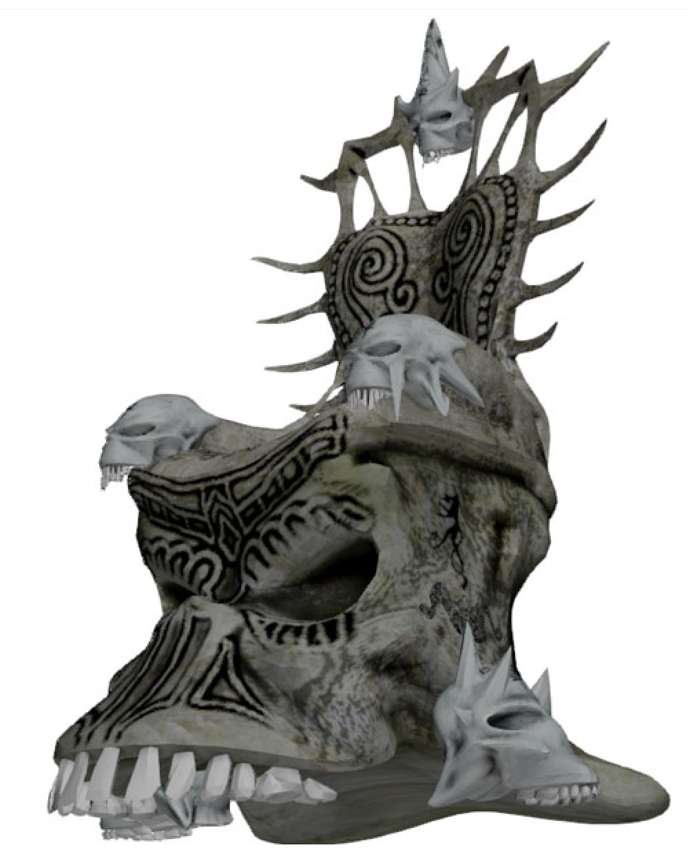 Black Skull Full Size Throne 130cm