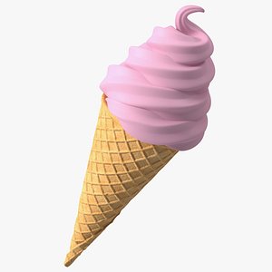 Ice Cream Cone Rose 3D model
