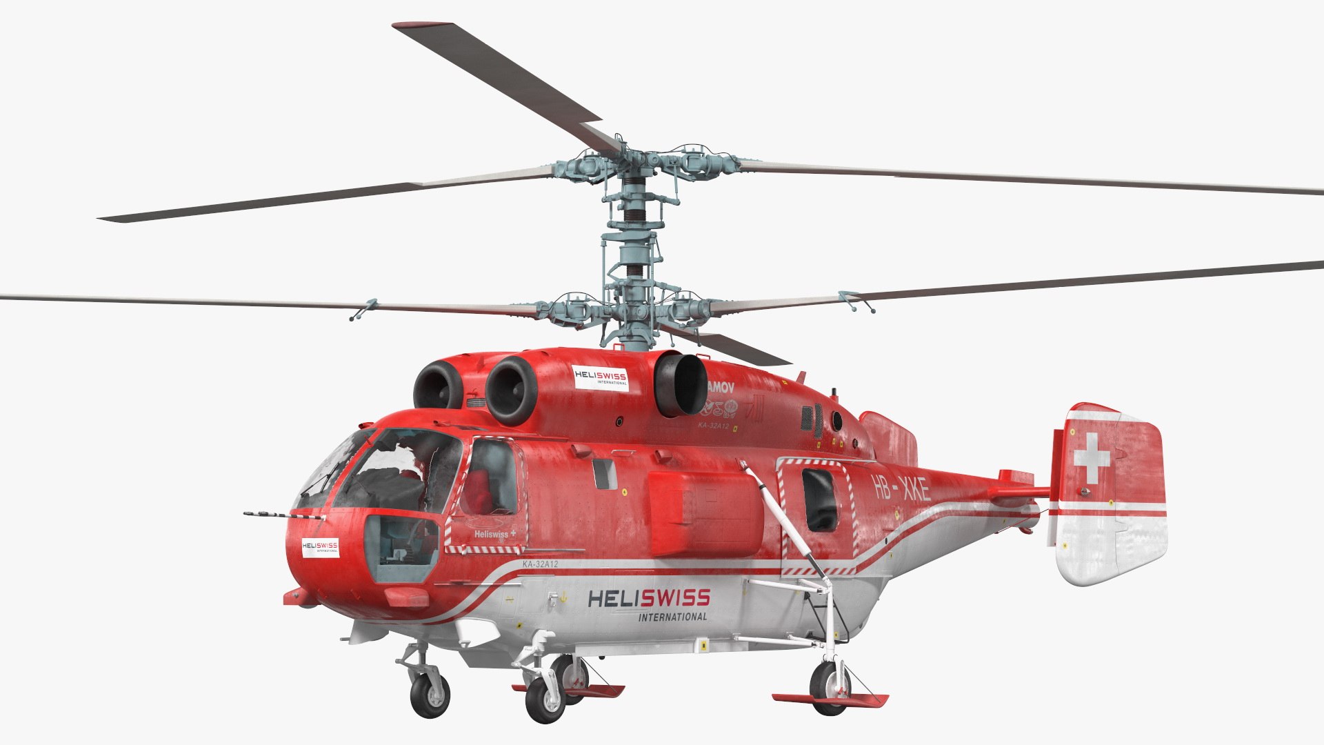 Kamov KA-32 Firefighting Helicopter Rigged 3D model preview