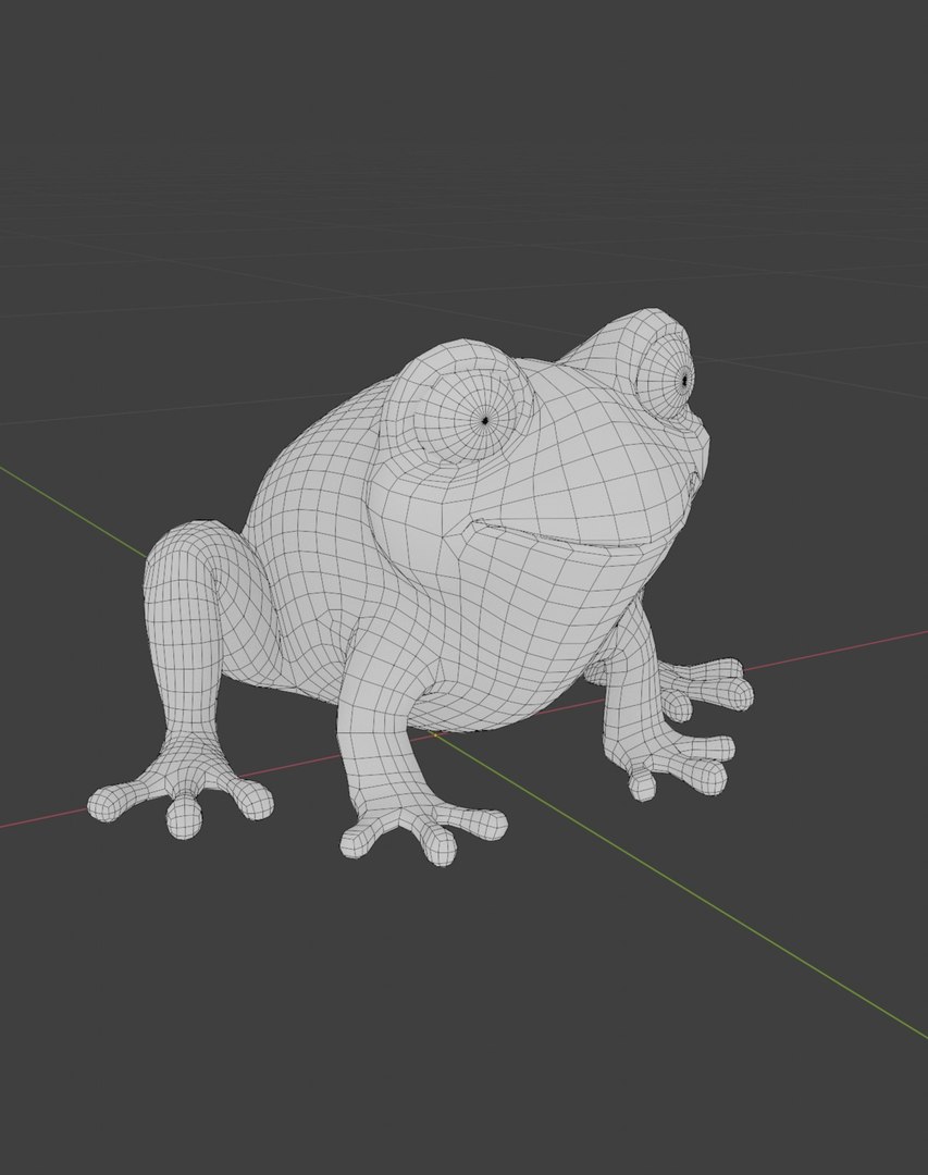 Cartoon Frog Base Mesh with Facial Expressions and 12 Animations 3D ...