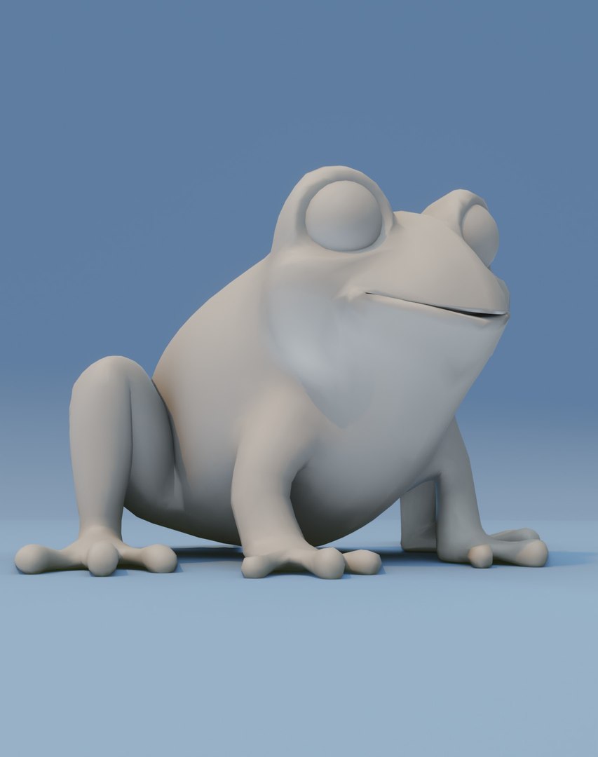 Cartoon Frog Base Mesh with Facial Expressions and 12 Animations 3D ...