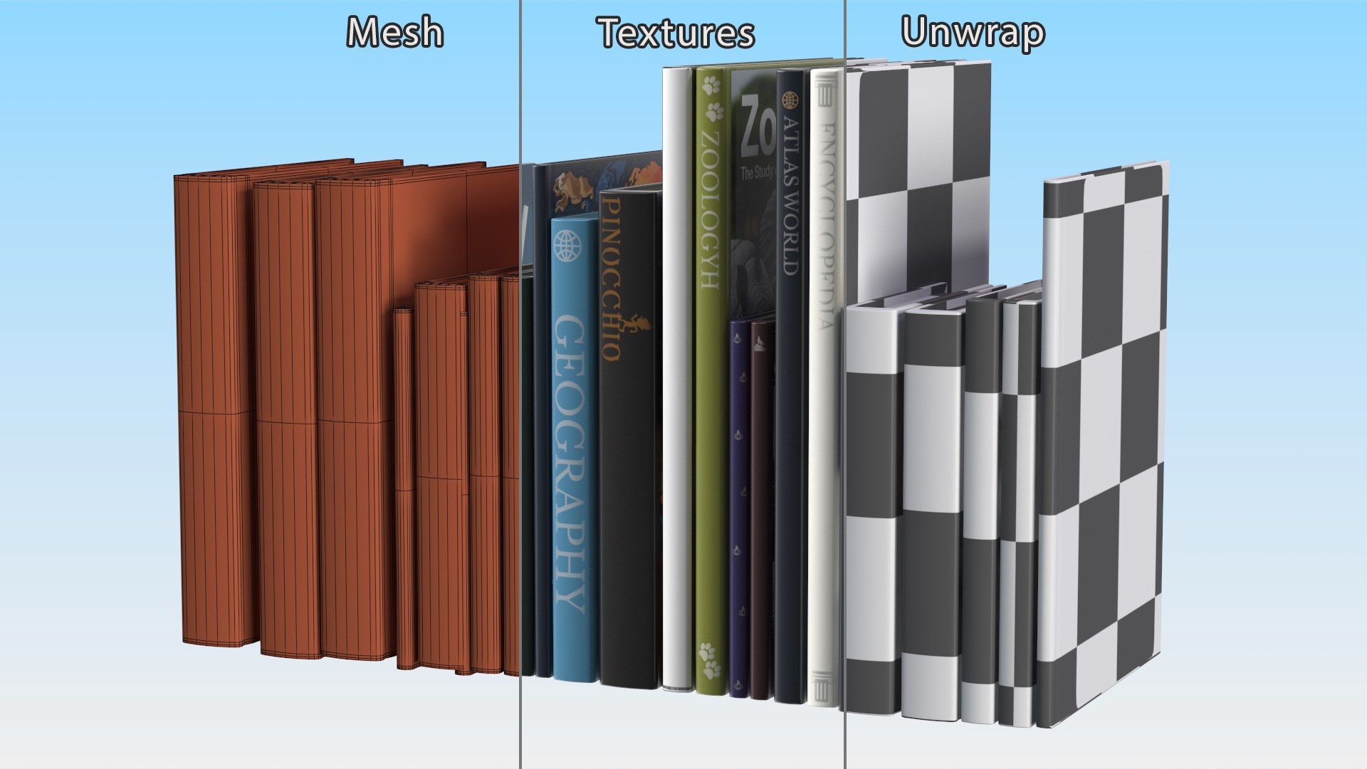 3D Model Books For Bookshelf - TurboSquid 2320974