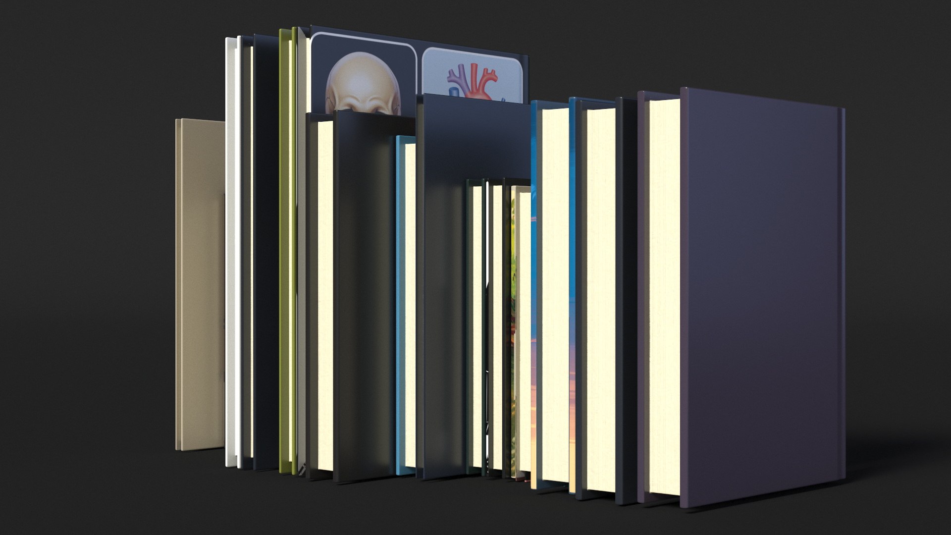3D Model Books For Bookshelf - TurboSquid 2320974