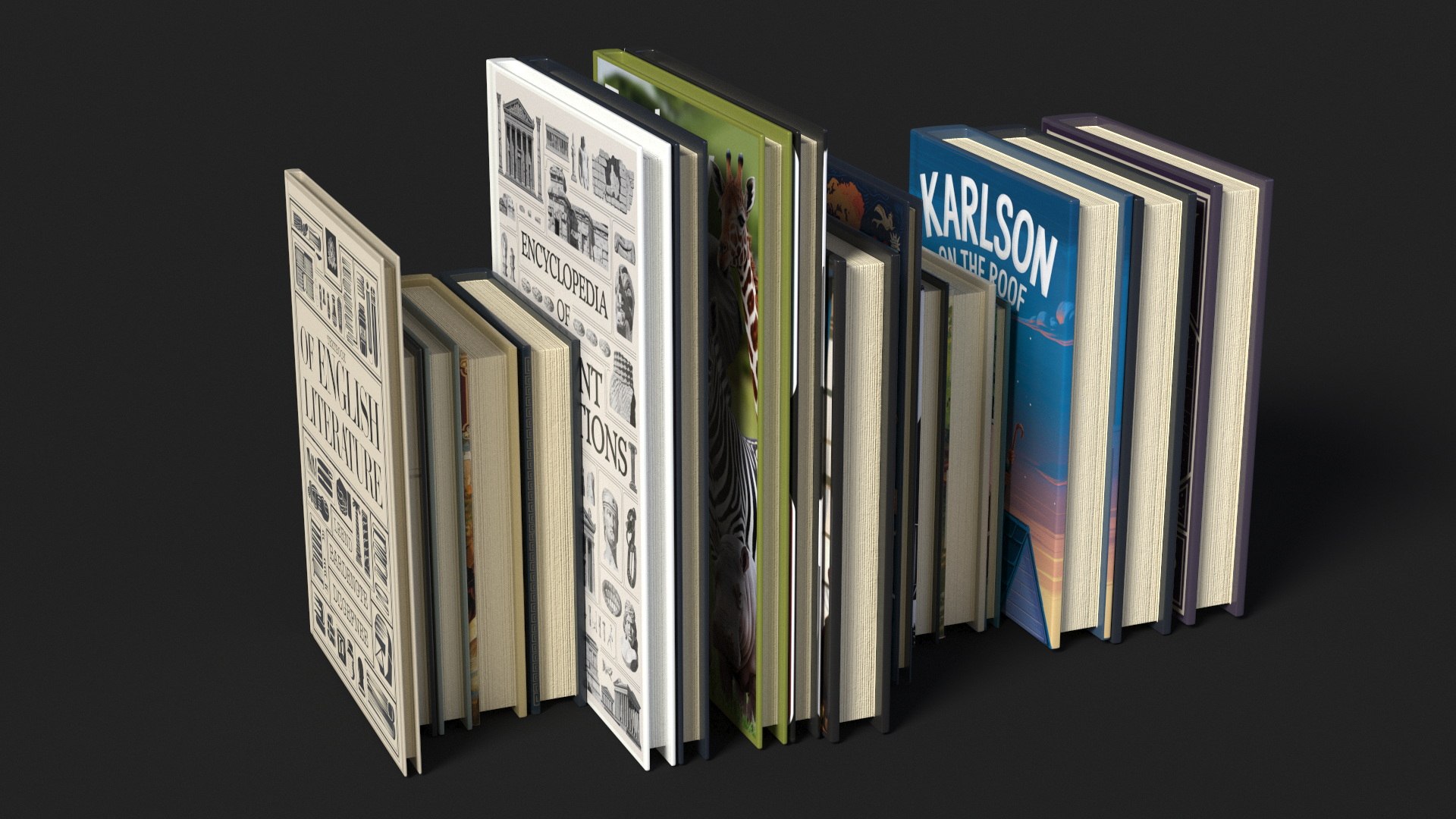 3D Model Books For Bookshelf - TurboSquid 2320974