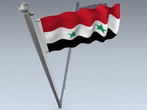 Syria Flag - Syrian Arab Republic - Animated 3D Model $9 - .max