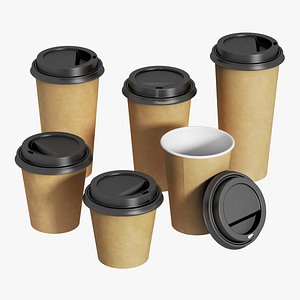3D Coffee Cups Set 02