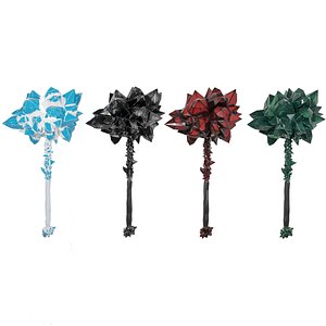 Crystal mace stylized PBR 3D model