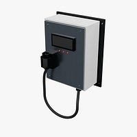 Wall EV Charger with Drilled Mounts and Retained Cable