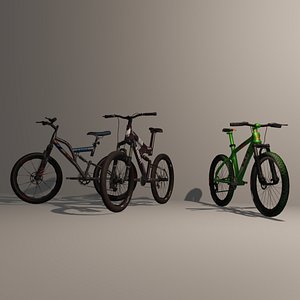 3D pack mountain bikes model
