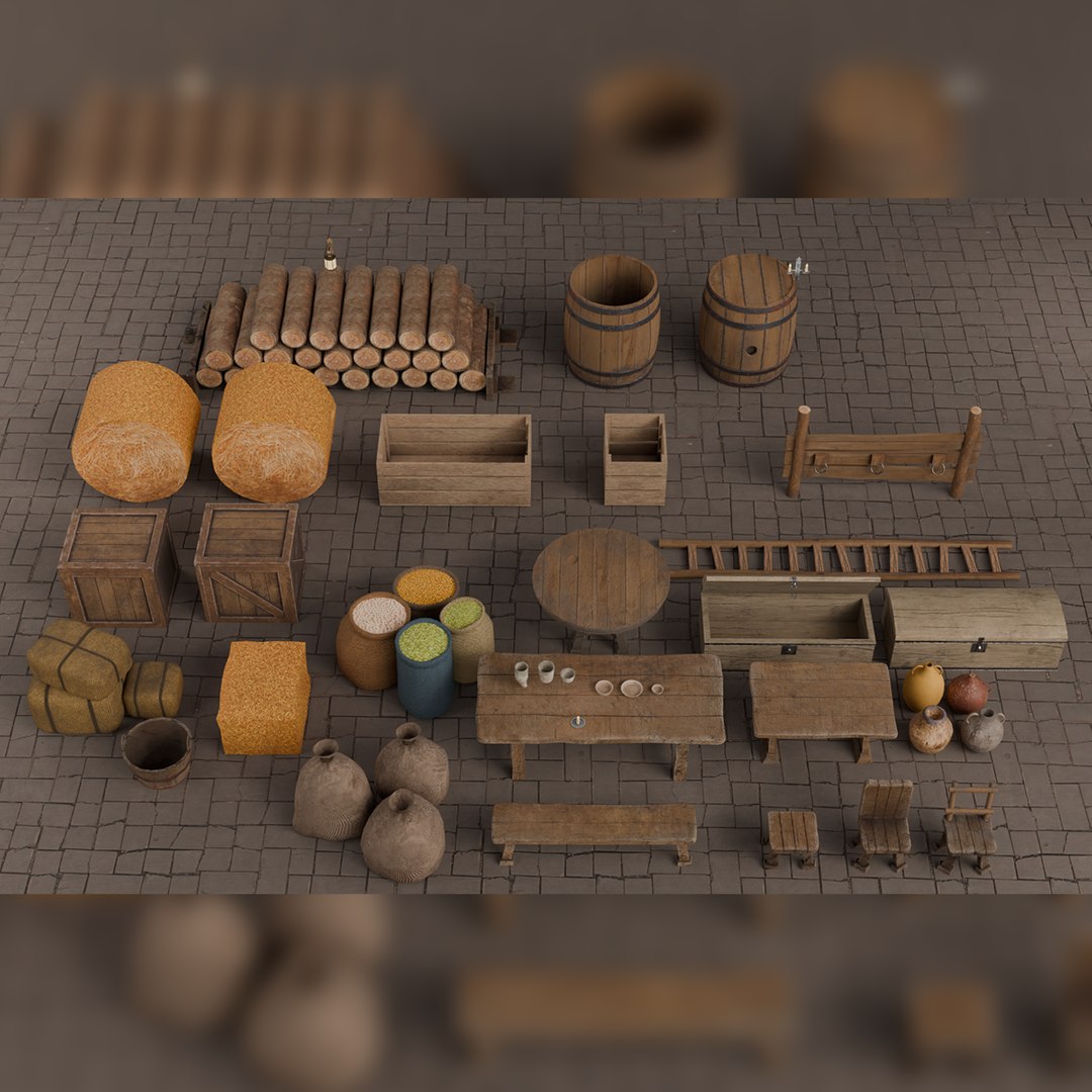 Medieval Props Assets 3D https://p.turbosquid.com/ts-thumb/kE/ioXtLv/BU/medievalprops2/png/1765688684/1920x1080/fit_q87/aca9dd00b57c32441c1ed030f7617266c3a9c67b/medievalprops2.jpg