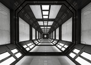 SCI FI INTERIOR SCENE SPACE SHIP Low-poly 3D model