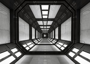 SCI FI INTERIOR SCENE SPACE SHIP Low-poly 3D model