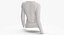 Long Sleeve Worn Female V Neck Pose 02 White Blank and Branded Heather 3D