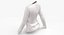 Long Sleeve Worn Female V Neck Pose 02 White Blank and Branded Heather 3D