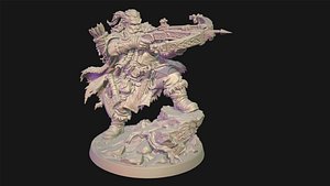 Dwarf Ranger S32mm DND Miniature Pre-Supported STL