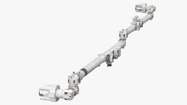 modelo 3d Sistema de manipulador remoto Canadarm2 ISS montado