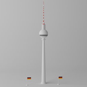Cartoon Berlin TV Tower Berliner Fernsehturm 3D