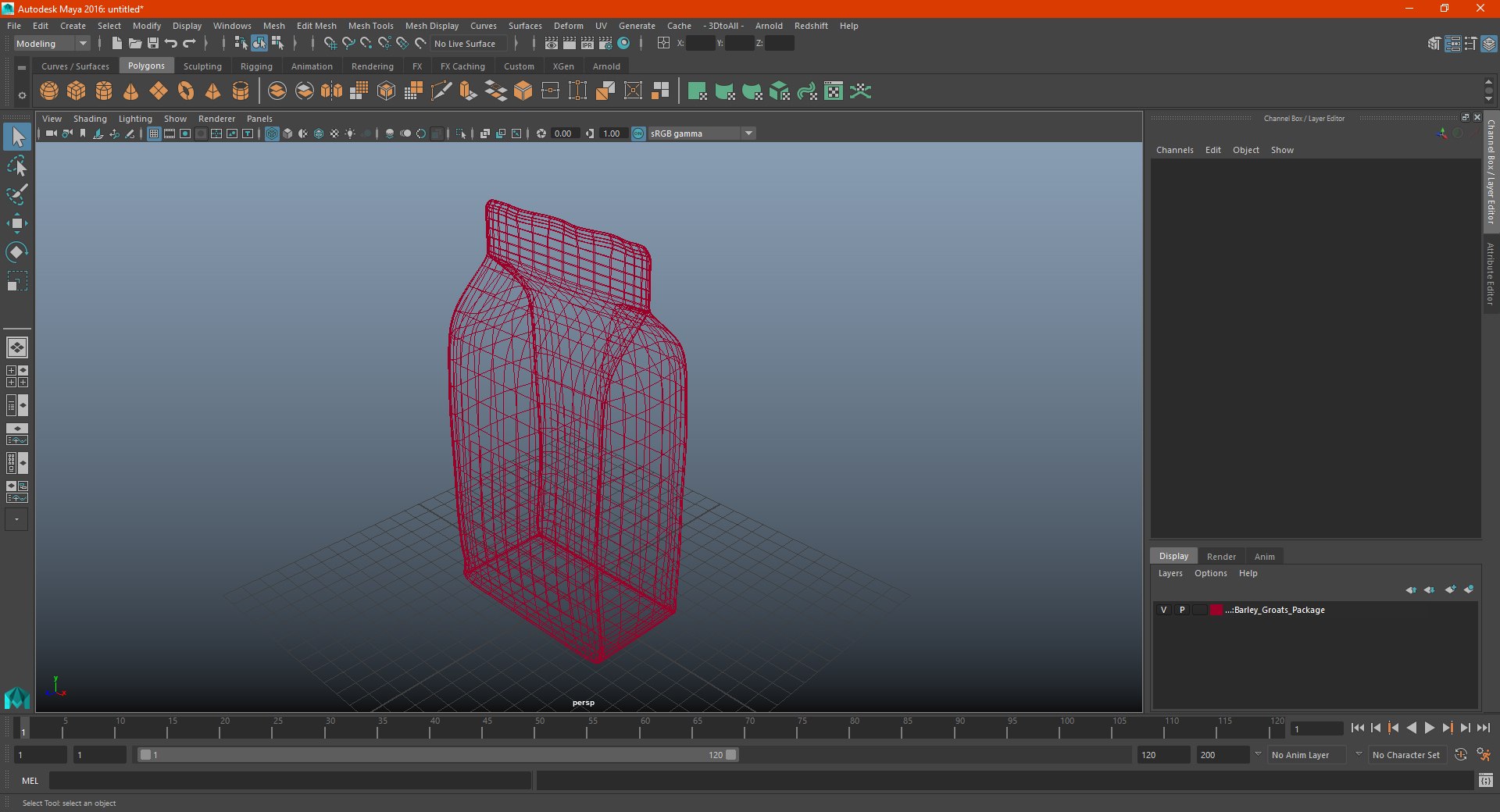 Barley Groats Package 3D model preview
