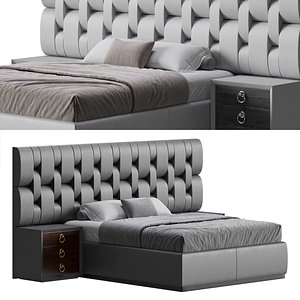 Contemporary Black Wood Queen Bed