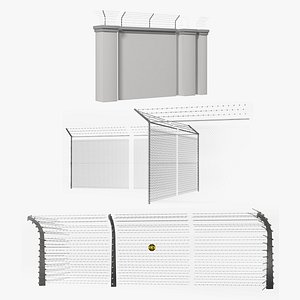 electric barbed wire fences 3D